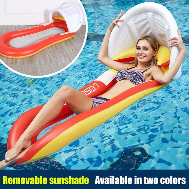Hamaca flotante de agua TFixol, balsa flotante inflable, flotador de piscina inflable para nadar