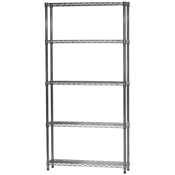 Shelving Inc. 10"d x 36"w x 54"h Chrome Wire Shelving with 5 Shelves