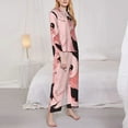 thumbnail image 3 of Salouo Cute Axolotl Sakura Blossoms A Pattern Women's Pajamas Set Long Sleeve Button Down Sleepwear Soft Pj Lounge Sets for women 2 Piece Pjs Set with Long Pants-XX-Large, 3 of 7