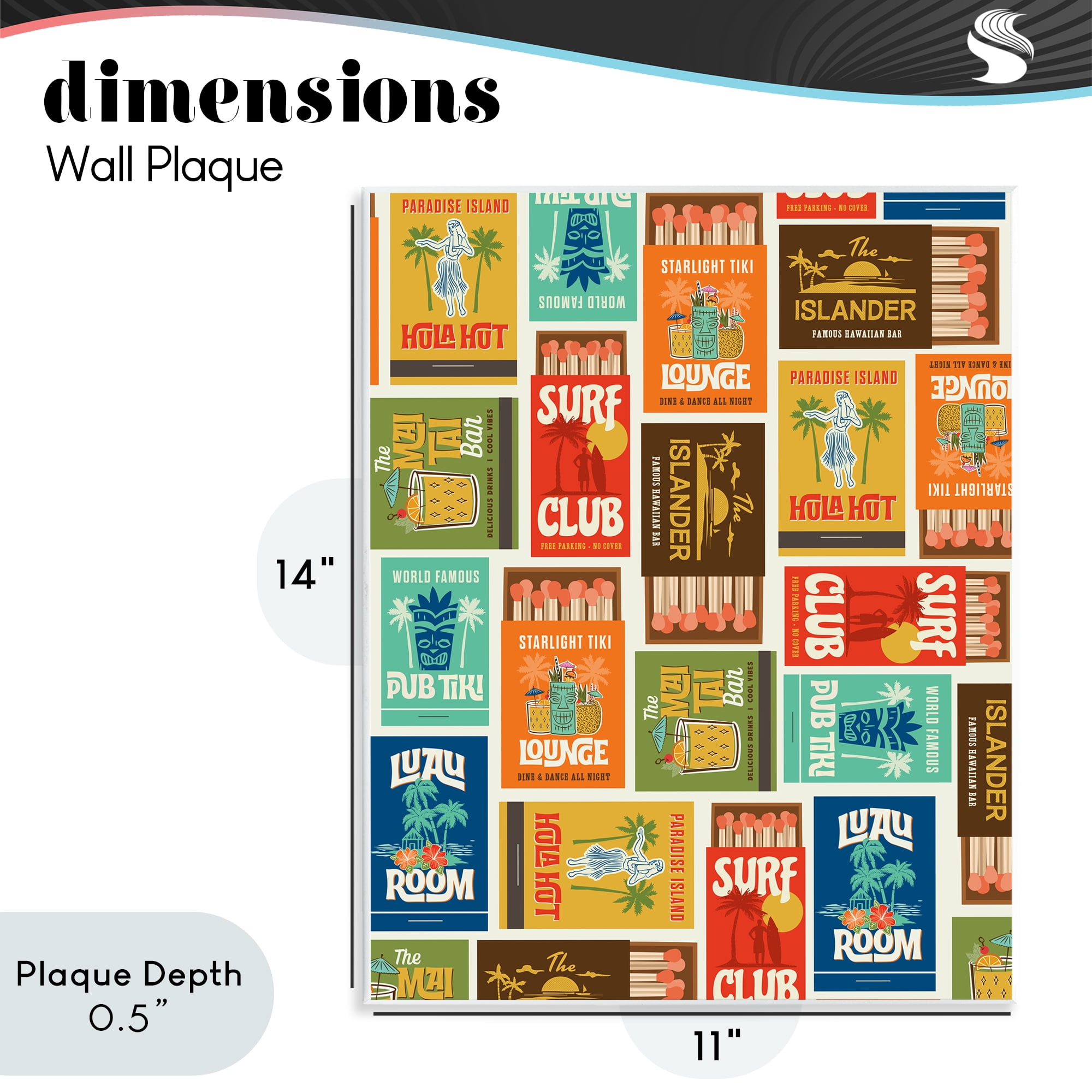 Stupell Industries Vintage Tropical Match Boxes Wall Plaque Art, design by Emily Dumas