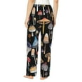 thumbnail image 3 of Uemuo Mushrooms and Autumn Leaves Pattern Women's Wide Leg Palazzo Lounge Pants with Pockets Light Weight Loose Comfy Casual Pajama Pants-XX-Large, 3 of 9