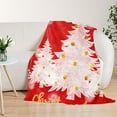 thumbnail image 5 of EWASWON Christmas Three Trees Red Flannel Blanket - Thickened Double-Sided Plush, Holiday Decor, Sofa/Bed Throw, Festive Gift, 39x27 Inch, 5 of 6