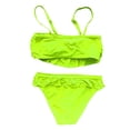 thumbnail image 3 of CCRFTGI Girls Swimsuits Toddler Summer 2 Piece Cute Tankini Beach Sport Swimsuits Swimming Toddler Swimsuit Girl Bathing Suit Fluorescent Green 3-4 Years, 3 of 3