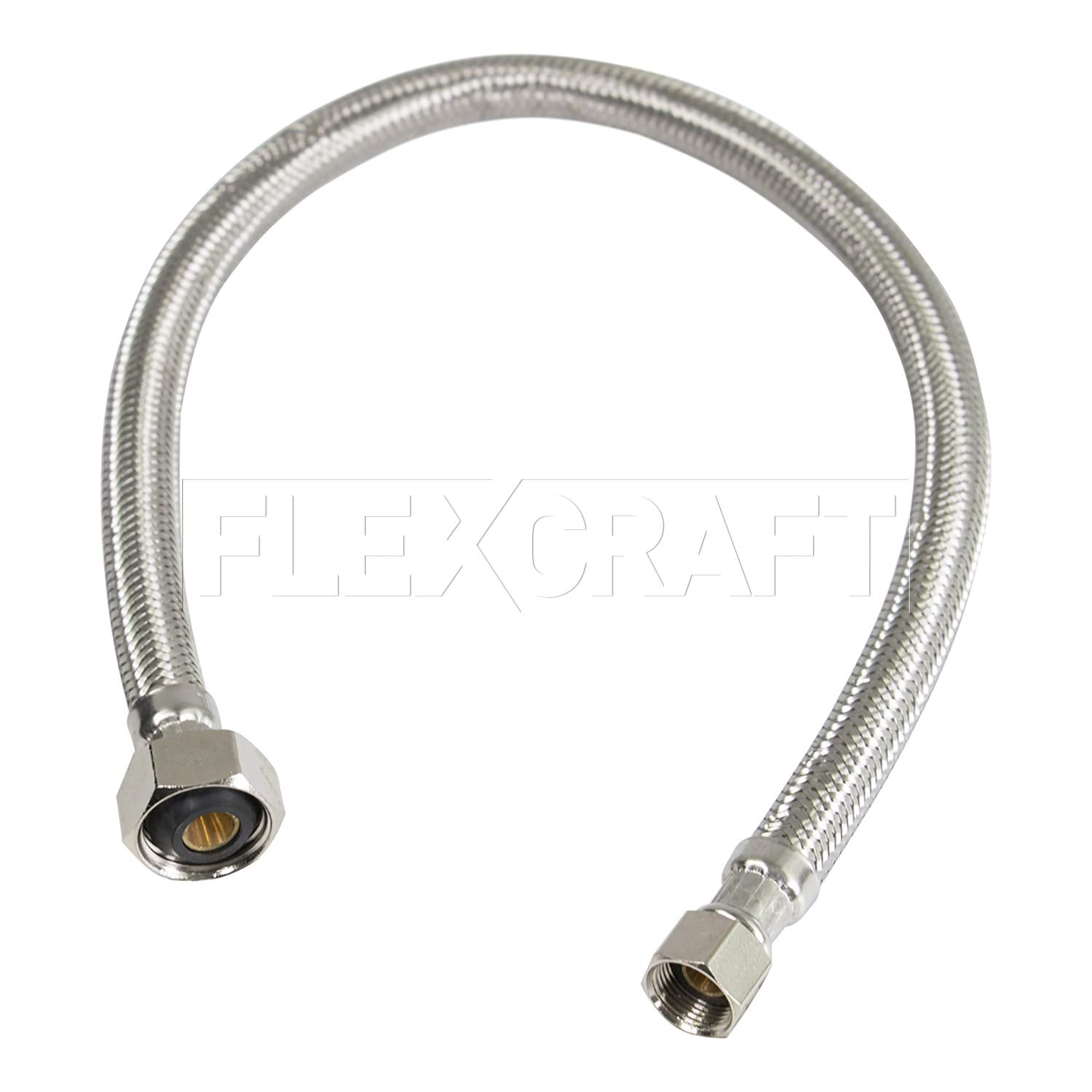 Faucet Connector With 1/2 in. x 3/8 in. Brass Nut, Stainless Steel Faucet Supply Line 30 in. (Pack Of 2)