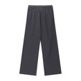 thumbnail image 5 of Cargo Pant for Girl, Girls Pants Summer Casual Cotton Linen Smocked High Waist Pant Loose Lightweight Wide Leg Long Trousers under $10, 5 of 8