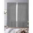 thumbnail image 3 of Vintage Dark Gray Semi Sheer Window Curtains 84 Inches Long, Farmhouse Retro Solid Color Linen Texture Rod Pocket Voile Silky Chiffon Curtain Light Filtering Drapes for Living Room, 52"x84", 2 Panels, 3 of 9