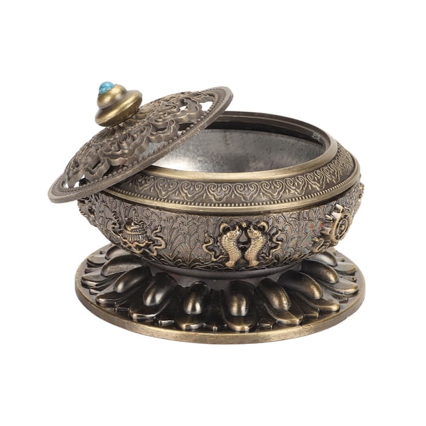 Quemador De Incienso, Soporte Para Quemador De Incienso De Aleación De Sándalo De Nepal De Bronce Con Tapa Para Sala De Té, Dormitorio, Sala De Meditación, Sala De Yoga, Sala De Estar, Decoración De M