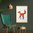 thumbnail image 2 of Fox Wall Art with Frame, Coyote Walking Happy Graphic on Plain Background, Printed Fabric Poster for Bathroom Living Room, 23" x 35", Champagne Burnt Orange, by Ambesonne, 2 of 2
