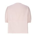 thumbnail image 5 of Lovskoo Tie Front Tops for Women Peplum Tops Striped Babydoll Bow Top Puff Sleeve Tops Short Sleeve Cute Spring Tops Pink, 5 of 7