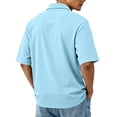 thumbnail image 4 of Men's Polo Shirts 3 Buttons Casual Work T Shirts Quick Dry Short Sleeve Golf Shirt Outdoor Performance Light Blue 2XL, 4 of 9