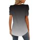 thumbnail image 4 of Moda mujer Casual Tie-dye Puff manga manga corta cuello en V impreso Tops blusa Pompotops hkajfhjk468526, 4 of 7
