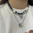 thumbnail image 5 of Collar de perlas blancas y negras asimétricas YONGSHENG de aleación para mujer, 5 of 5