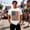 White, variant on Men's 4th of July American Flag Tops USA Patriotic Graphic Short Sleeve Crew Neck Casual Tops for Summer Wear