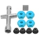 thumbnail image 2 of Rueda de 12 mm, adaptador hexagonal de 5 mm de espesor, llave cruzada, juego de tuercas antideslizantes M4 para coche RC 1/10 (azul), 2 of 10