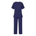 thumbnail image 7 of RYRJJ Pajamas for Women Soft Pjs Lounge Sets Short Sleeve Crewneck Tops and Long Pants 2 Piece Pjs Set with Pockets for Sleep Home Travel, 7 of 7
