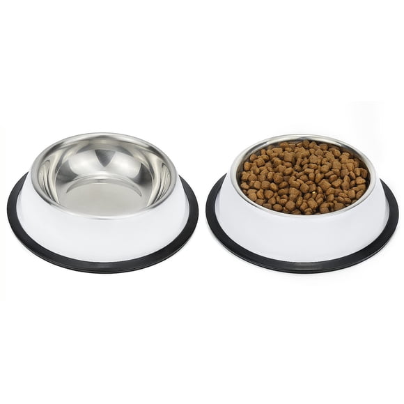 Podinor Cuencos De Acero Inoxidable Para Perros, Comida Y Agua, Antideslizantes, Apilables, Platos Para Cachorros Para Perros Pequeños, Medianos Y Grandes (Paquete De 2)