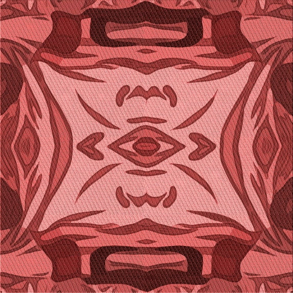 Ahgly Company Machine Washable Indoor Square Transitional Red Area Rugs, 8' Square