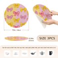 thumbnail image 2 of 3PCS Trivet Mats 15 Inch Round Heat-Resistant Pot Holders Hot Pads Table Decor Yellow and Pink Bows, 2 of 6