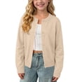 thumbnail image 2 of GERsome Unisex Kids Cardigans Sweaters Knitting Cotton Long Sleeve Button-Down Boys Girls Tops Khaki Size 4-5 Years, 2 of 9
