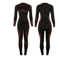 FNFYFH Womens Thermal Underwear Set Quick Dry Breathable Skiing Base Layer Warm Top Bottom Sets for Cold Weather