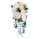thumbnail image 2 of Ramo de novia de boda, flores de rosas artificiales de novia, ramo de flores falsas de , ramo en cascada Boho rústico, 2 of 9