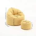 thumbnail image 6 of PORKISS Oversized Bean Bag Chair with Ottoman, Memory Foam Super Soft Lazy Couch for Adults Teens Kids, Microfiber Yellow, 6 of 12