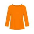 thumbnail image 4 of Garbnen Boys Long Sleeve Shirt Crewneck Orange Teen Girls Shirts Basic Fall Preppy Girls Oversized Sweatshirt 6-7 Years, 4 of 4
