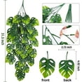 thumbnail image 3 of Nvzi 4 enredaderas de hojas artificiales de Monstera de 5,9 pies, plantas colgantes falsas, hojas de palma de hiedra, enredaderas verdes, guirnalda de Monstera tropical falsa, 3 of 4
