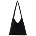 thumbnail image 2 of Bolsa Bolso de mano de piel de felpa para mujer, color sólido, grande, informal, con asa superior (negro) Tmvgtek Para estrenar, 2 of 9