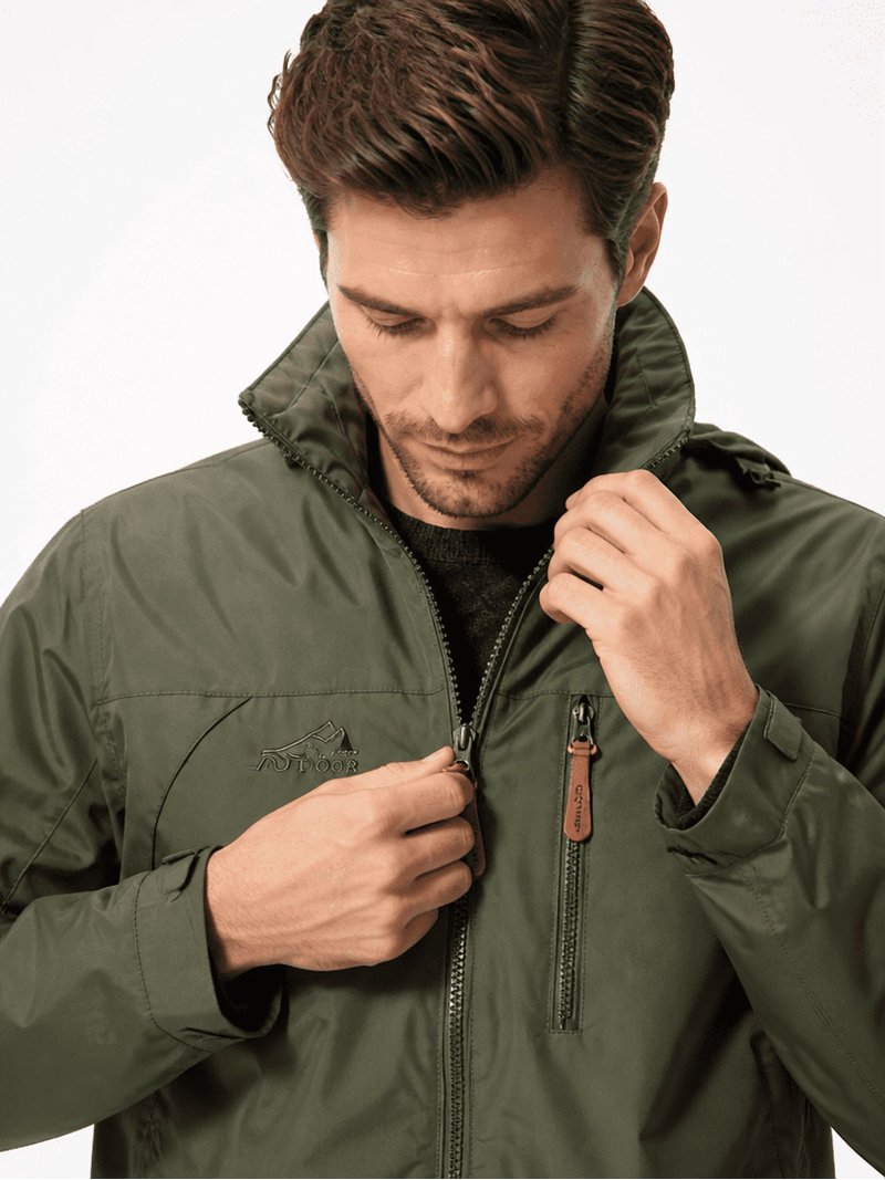 Tbfashion Mens Stand Collar Full Zip Long Sleeve Casual Jacket with ...