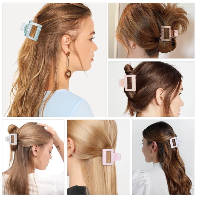 Guardoinrt 6pack/lot Hair Clamps For Women Girls Gentle On Hair Trendsetting Accessory Lightweight Available purple white orange 1Set