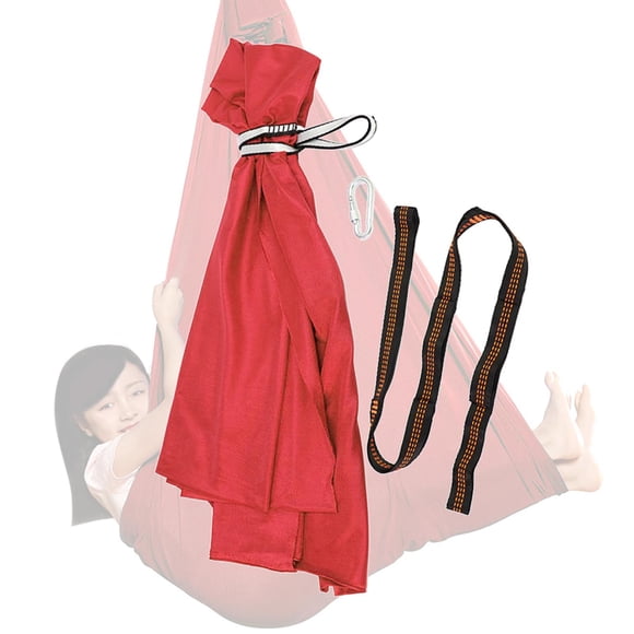 DYNWAVECA Hamac à Bascule pour Enfants Intérieur et Extérieur Apaisant Câlin Balançoire Sensorielle pour Enfants avec Quincaillerie Ajustable pour Salon Voyage Camping Randonnée - Rouge