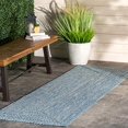 thumbnail image 1 of nuLOOM Wynn Braided Indoor/Outdoor Runner Rug, 2' 6" x 8', Aqua, 1 of 5