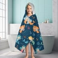 thumbnail image 6 of Dark Blue Mermaid Pattern Hooded Bath Towel，60"x35" for Ages 3 To 12 Kids, Quick Dry Lightweight Soft Microfiber Hood Beach Towel Cover Up for Kids, 6 of 7