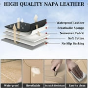 Coverado Beige Car Seat Covers Full Set, Waterproof Premium Leather Front and Back Seat Protectors, Luxury Auto Interior Accessories, Universal Fit Most Cars Sedan SUVs Pick-up Trucks