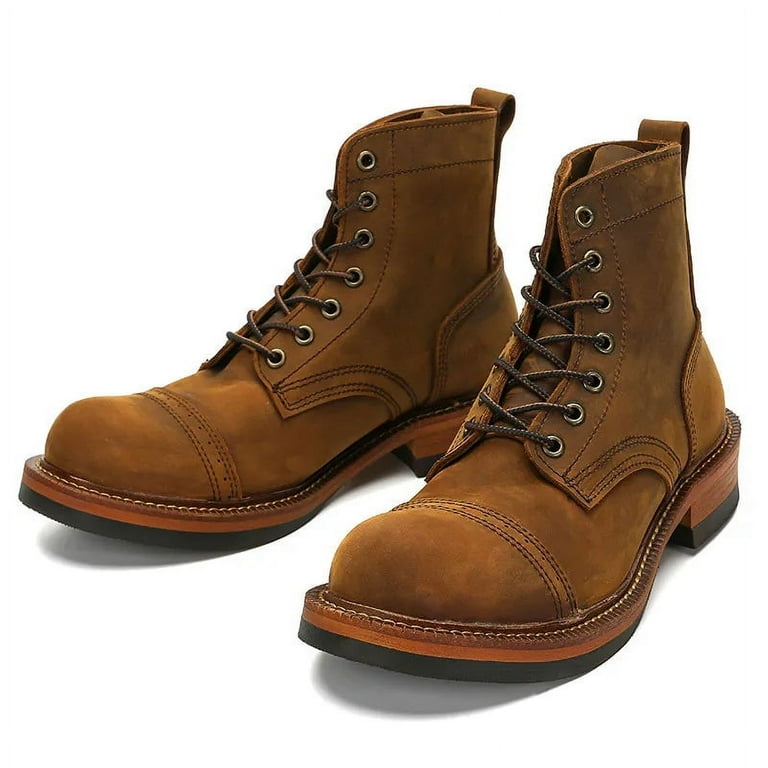 Tooling Work Boots Genuine Leather Luxury Designer Men Shoes Vintage Riding Boots Men Military Boots Men Outdoor Sneakers Walmart