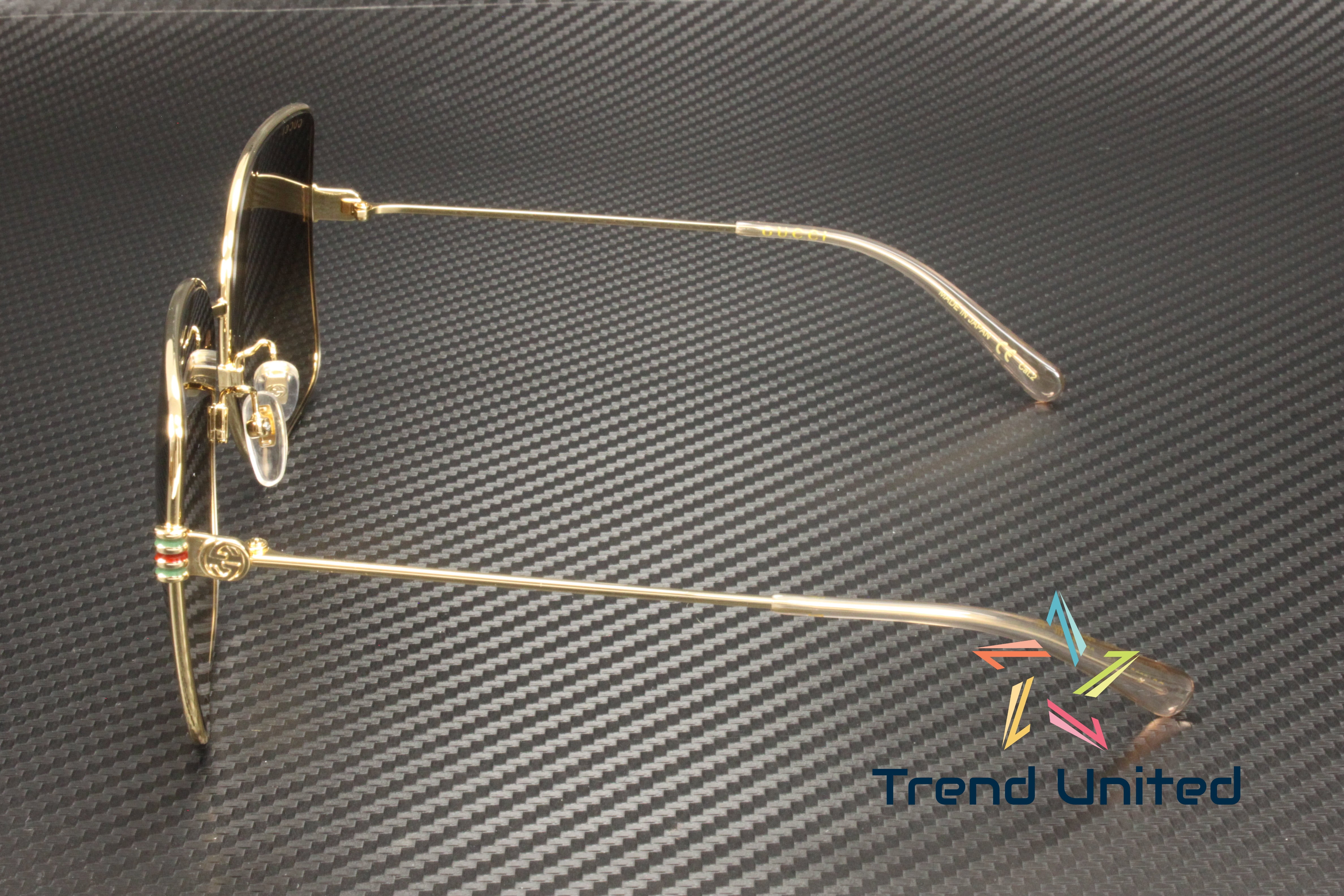 Gucci GG1282SA-003 Gold Frame Oversized Butterfly Sunglasses 