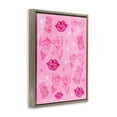 thumbnail image 3 of Stupell Industries Lips Bows & Bears on Pink Brown Framed Floater Canvas Wall Art, design by Ziwei Li, 31 x 25, 3 of 9