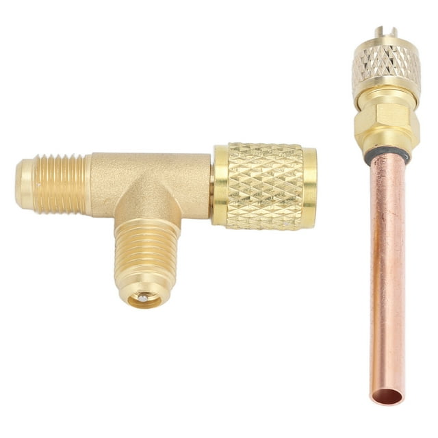 Adaptateur de Té d'Accès Rapide, Connecteur de Té de Noyau de Soupape Robuste 1/4 Po en Laiton Durable pour Jauge à Vide R22 R12 R134