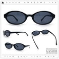 thumbnail image 2 of Trendy Retro Micro Oval Dad Fashion Plastic Sunglasses All Black, 2 of 8