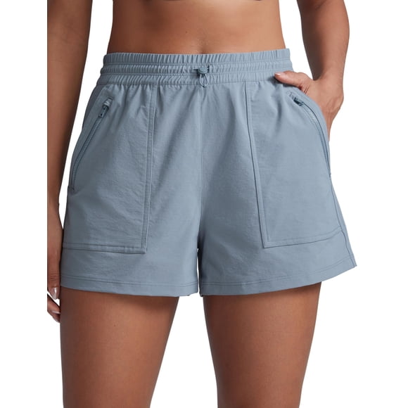 Shorts CRZ YOGA tiro alto 3" resistentes al agua azul L