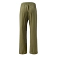 thumbnail image 5 of VSSSJ Women's Casual Wide Leg Trousers Loose Fit Button Solid Color High Waist Straight Long Pants Fashion Daily Jogging Pants with Pockets Army Green02 S, 5 of 5
