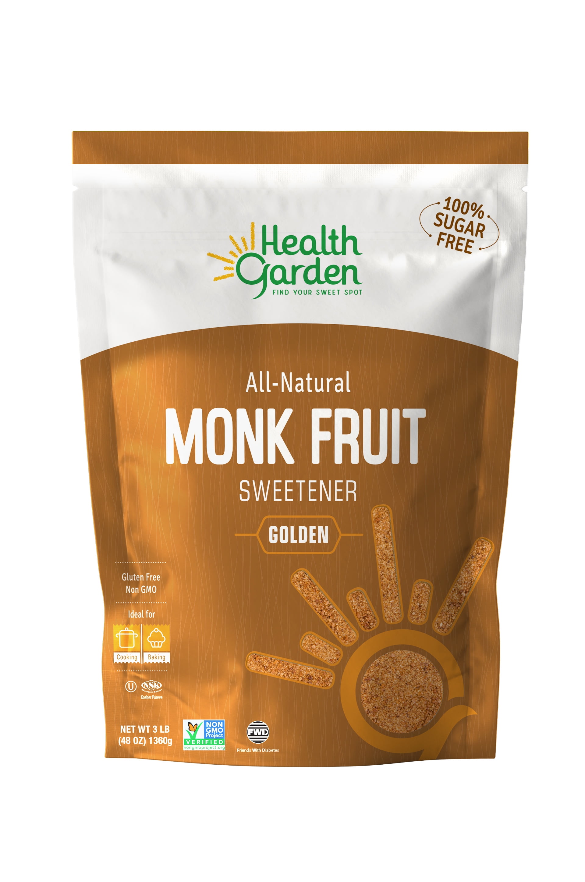 Health Garden Monk Fruit Sweetener Golden, 3 Lb