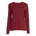 thumbnail image 5 of Time and Tru Women's Core Tee with Long Sleeves, Sizes S-3XL, 5 of 5