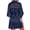 Navy, variant on Women's Satin Robe Bride Bridesmaid Short Kimono Robes for Wedding Party Navy L