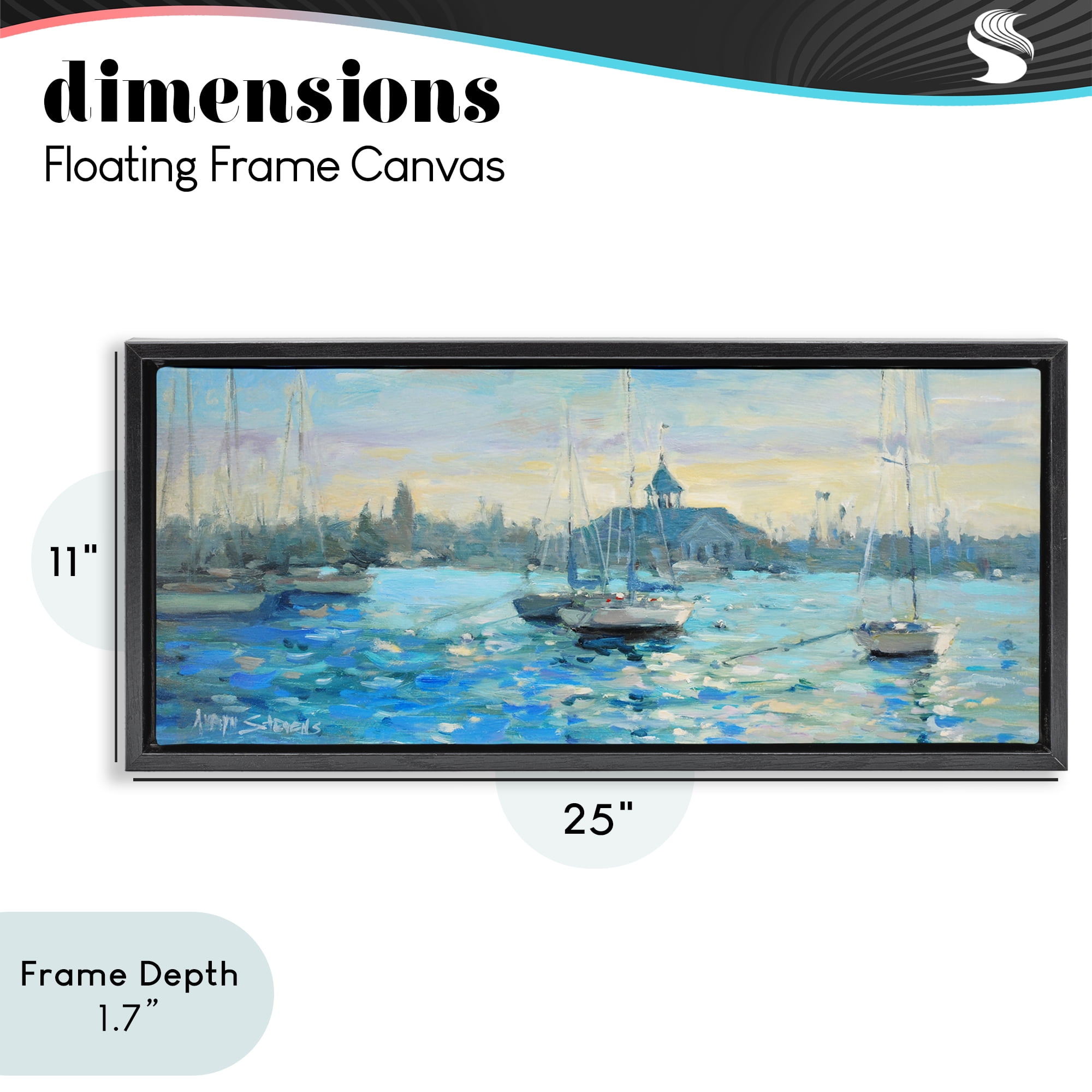 Stupell Industries Sunday On The Water Black Framed Floater Canvas Wall Art, design by Allayn Stevens