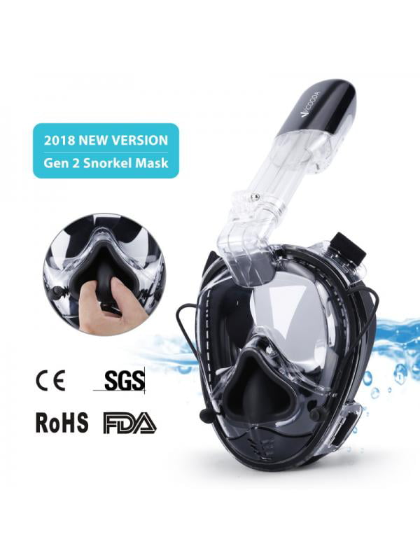Full Face Snorkel Mask Set Scuba Diving Swimming Underwater Anti Fog Kids Adults 