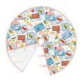 thumbnail image 3 of Salouo Stamp Christmas Tree Skirt 30" Farmhouse Christmas Decorations Snowman Xmas Tree Skirt Tree Mat for Holiday Party Decor, 3 of 8