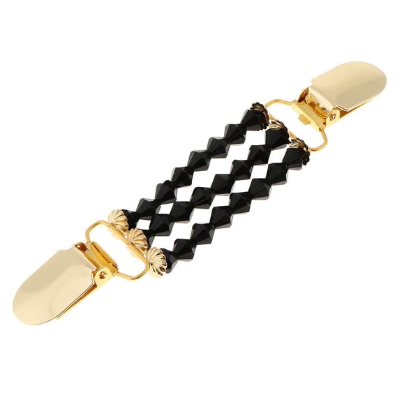 Beaded Sweater Clip Ducks Buckle Clips Clip Collar Clips Metal Clip Jewelry for Shirt Collar Scarf Dresses Black