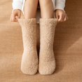 thumbnail image 2 of OJJCXA Womens Socks Breathable Casual Solid Color Plush Thickened Snow Carpet Sleeping Bedroom Home Socks, 2 of 4
